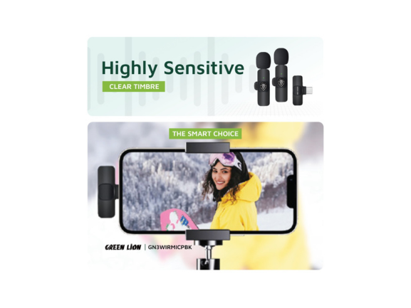 Green Lion 3 in 1 Wireless Microphone - Black | Bluetooth, Karaoke Green Lion 3 in 1 Wireless Microphone - Black | Bluetooth, Karaoke